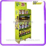 Promotion Advertising Paper Corrugate Floor Display Rack For Coffee/Chocolate