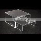 1 Set = 2pcs of Clear Acrylic Riser Stand Counter Display Jewelry Gift 4"L x 4"W
