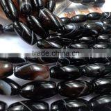 15*30mm Barrel Drum Shape Natural Polished Black Agate Strip Beads thumbnail-1