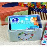 High Quality Rectangular Storage Tin Boxes/santa Tissue Tin Boxes/mesh Lid Tin Box
