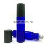 10 ml 0.33 fl oz BPA Free Cobalt Blue Metal Ball Glass Roller Bottles thumbnail-1