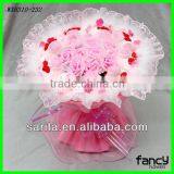 Sweet 11 Pcs Cartoon Piggy and 9 Pcs Flower Doll Bouquet for Romantic Birthday Festive Gift thumbnail-1