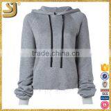 Fashion Custom Wear the Side Hem Grey Women Hoodie thumbnail-2