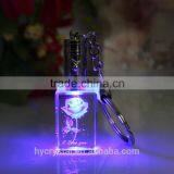 Custom Cheap Clear Crystal Glass Emoji Led Reflective Keychain thumbnail-6
