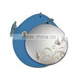 High Quality Fancy Metal Alloy Flexible Round One Side No Foldable Diamante Personalized Pocket Mirror/cosmetic Mirror thumbnail-6