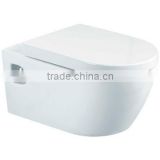 Wall-hung concealed ceramic toilet for hotel bathroom with watermark certification