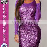 No MOQ Hot Sexy Purple Woman Club Dresses 2015 thumbnail-1