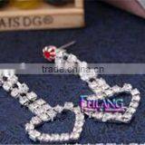 Hotsales Double Heart Shape Earrings Pendant Earrings Double Chains thumbnail-2