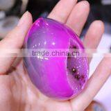 Natural Colorful Agate Smile Crystal Geode Egg Ornaments