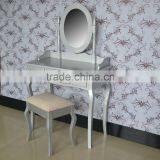 Bedroom Furniture New Classical Wooden Silver Dressing Table With Cabinet thumbnail-3