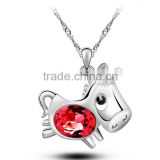 Animal Charm Choker Neck Decorations Lovely Small Crystal Horse Pendant Short Necklace For Girls