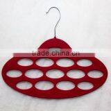 Oval Circles Velvet Flocked Scarf Hanger Organizer thumbnail-3