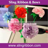 Beautiful Satin Ribbon Flower Handmade Carnation As Mother's Day Gift