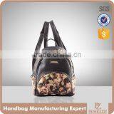 4781 2016 Hot Studded Fashion Style Flower Printed Saffiano Girl Leather Backpack From Guangzhou Factory
