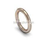 Rose Gold P. 925K Sterling Silver Wedding Band Eternity Engagement 360 Ring