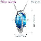 Big Sapphire Blue Crystal Platinum Plated Pendant Necklace Statement Necklace Women Fashion Necklaces for Women 2014 thumbnail-2