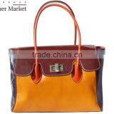 Colorful Handbag With Double Handle Handbags Italian Bags Genuine Leather Florence Leather Fashion thumbnail-5
