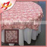 Ribbon Rosette Satin Table Overlay Square Tablecloth Cover - Dusty Rose thumbnail-2