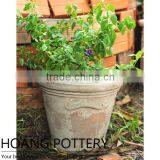Round Terracotta Pot Outdoor - Vietnam Pottery Manufacturer thumbnail-1