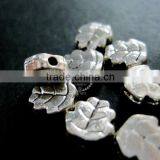 8mm Vintage Antiqued Silver Flower Leaf Flat Alloy Beads DIY Beading Supplies 3993009 thumbnail-3