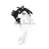 2017 NEW STYLE-BLACK ROSE & SKULL& WHITE HANGING GHOSTE WREATH FOR HALLOWEEN DECOR thumbnail-1