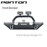 Penton Front Bumper with LED Lights/Winch Mount Plate for 87-06 Jeep Wrangler JK TJ YJ