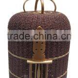 Brown Color Bamboo Bird Cage Included Electric Wire, Socket and Light Bulb thumbnail-1