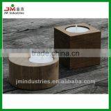 Small Round American Real Oak Wooden Candle Holder thumbnail-1