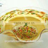 Elegant Wholesale Borosilicate Decorative Round Flat Hanging Wall Glass Plates for Home Decoration thumbnail-1