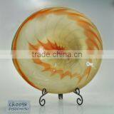 Wholesale Colored Glass Plates;hand Painted Home Decorative Chinoiserie Art Glass Wall Plate;hand Blown Glass Wall Art thumbnail-1