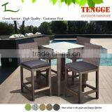 5 Pieces Synthetic Rattan Outdoor Bar Stool Set thumbnail-1