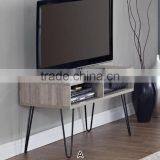 Sonoma Oak Dinish With Gunmetal Gray Metal Legs Retro TV Stand thumbnail-1