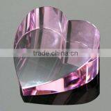 Purple Crystal Glass Heart Paperweight thumbnail-1