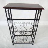 Wooden Top Gramercy Scroll Design Bathroom Coffee Table Side Metal Table thumbnail-2