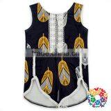 New Style Children Sleeveless Lace Onesie Boutique Jumpsuit Smocked Children Romper thumbnail-5