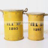 Kitchen Storage Metal Sugar Coffee Tea Canister With Bamboo Lid thumbnail-3