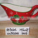Hand Made Christmas Snowman Shape Christmas Ceramic Tea Pot for Supply thumbnail-1