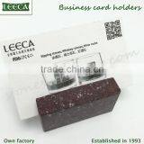 Natural Stone Red Desktop Business Card Holder thumbnail-1
