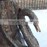 Bronze Garden Swan Water Fountain With Lion Head thumbnail-6