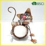 YS15103 Metal Cat Sculpture With Solar Light for Garden Decoration thumbnail-1