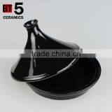 10" Black Color Custom Large Ceramic Tagine thumbnail-2
