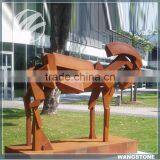 Hotel Luxury Ornament Corten Steel Abstract Horse Sculpture thumbnail-1