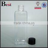 Best Sellers Cost Price Clear 100ml Square Pet Bottle Cosmrtic Toner Water Plastic Bottle Pet With Black Cap Wholesale thumbnail-2