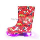 Knee High Printed Hotsale LED Light Outsole Pass REACH or California Prop 65 Testing Kids PVC Rain Boots Wellies Gumboots thumbnail-4