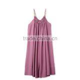 Latest Childern Lilac Gathered Neckline Colorful Beads Kids Beautiful Model Frock Neck Design Dresses HSd5107 thumbnail-2