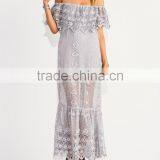 Romantic Off The Shoulder Lace Weddings Bridesmaid Dresses Sexy Nighty Maxi Long Ladies Party Dress 2016 HSD5658 thumbnail-1