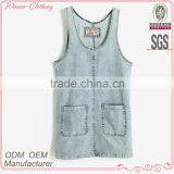 Ladies' denim sleeveless washed high quality direct manufacture ladies fashionable western style prom dresses