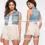 Best Selling Ladies Elegant White Crochet Polyester Shorts thumbnail-6
