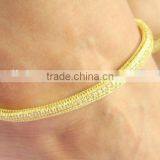 OLD TONE CHAIN Filled With Crystal Delicate PAYAL Anklets Pair thumbnail-2