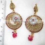 Polki Gold Tone Dangler EARRINGS thumbnail-1